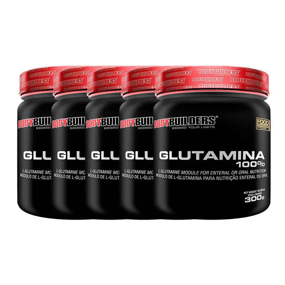Kit 5x Glutamina 100% 300g - Bodybuilders