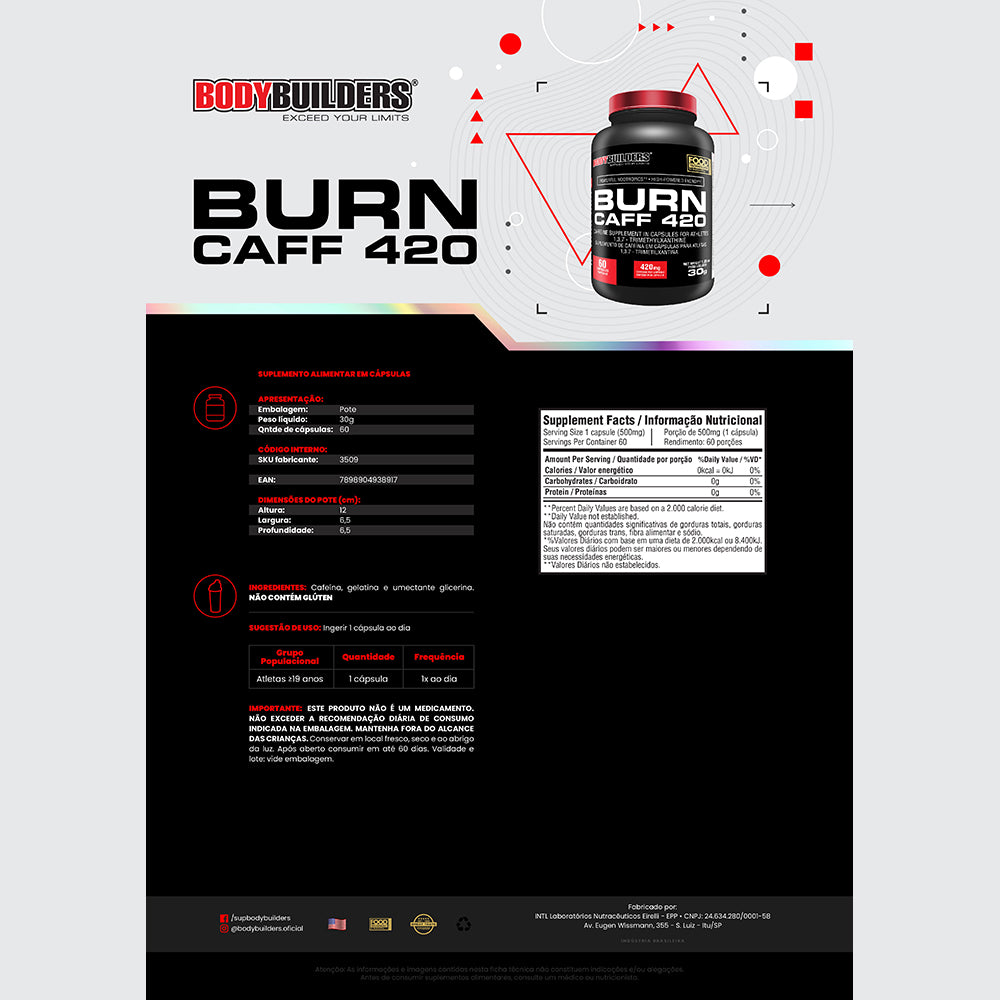 Kit Creatine 100g + BCAA 250 Caps + Caffeine - Bodybuilders