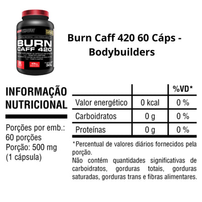 Caffeine - BURN CAFF 420 - 60 Capsules - Bodybuilders