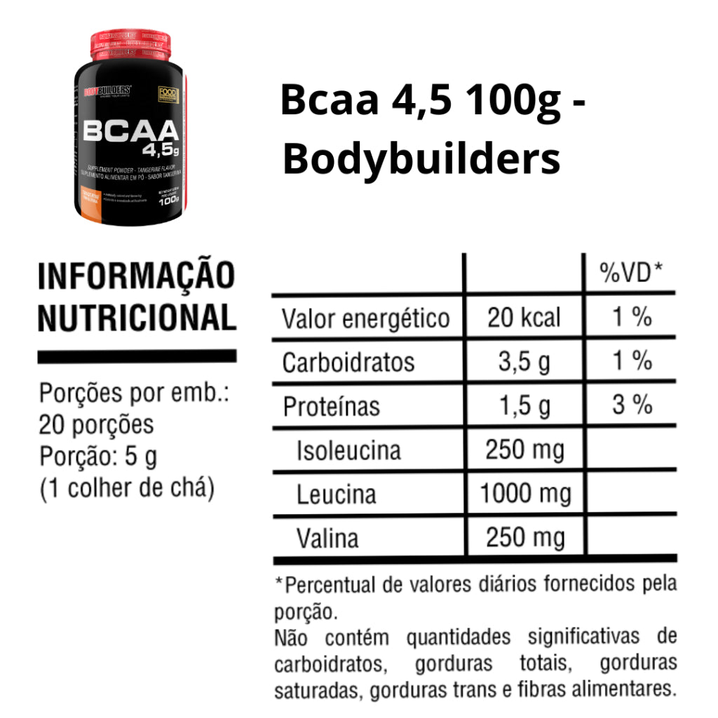 KIT 10 x BCAA 4,5 100g Tangerina Bodybuilders Bodybuilders Exceed
