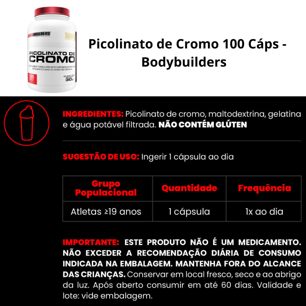 Chromium Picolinate. 100 Capsules – Bodybuilders