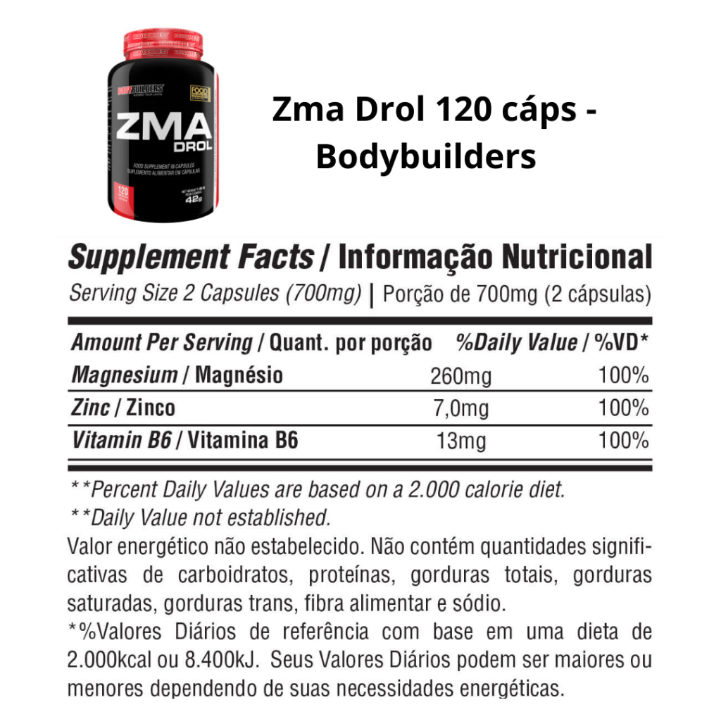 ZMA Drol 120 Cápsulas – Bodybuilders