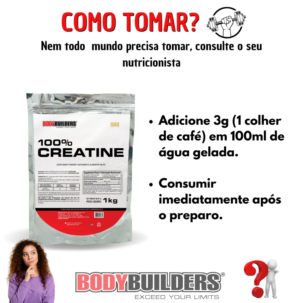 Creatina 100% Pura 500g Refil - Bodybuilders