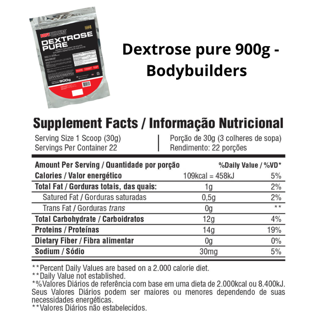 PURE DEXTROSE - Refill - 900g - Natural Flavor – Bodybuilders