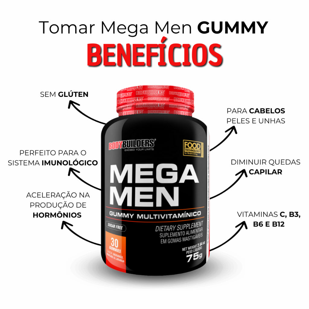 Suplemento em Goma Mega Men 30 Caps - Bodybuilders