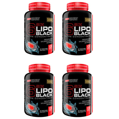 Kit 4x 6 Six Lipo Black 120 Cápsulas - Bodybuilders